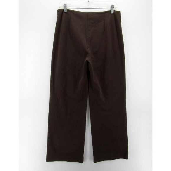 J Mclaughlin Pants 10 Wide Leg Trousers High Rise Stretch Zip Up - Picture 5 of 9